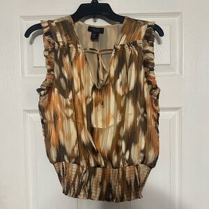 Rachel Roy Sleeveless Abstract Print Blouse